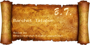 Barchet Talabor névjegykártya